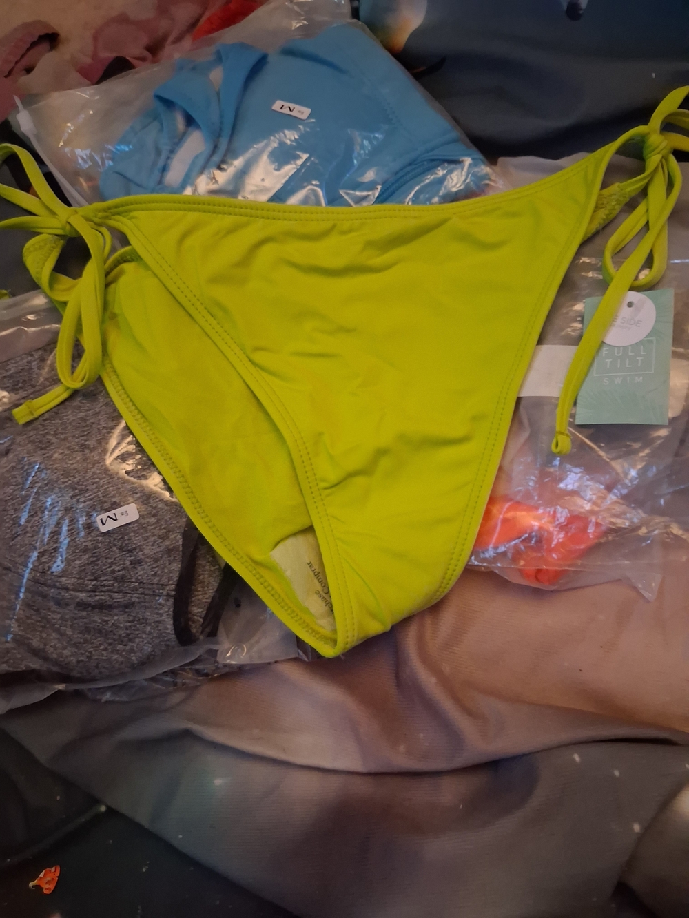 Tilly's Neon Lime Tie-Side Bikini Bottom